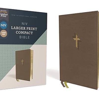 Niv, Larger Print Compact Bible, Leathersoft, Brown, Red Letter, Comfort Print Imitation Leather – Large Print, 12 April 2022
