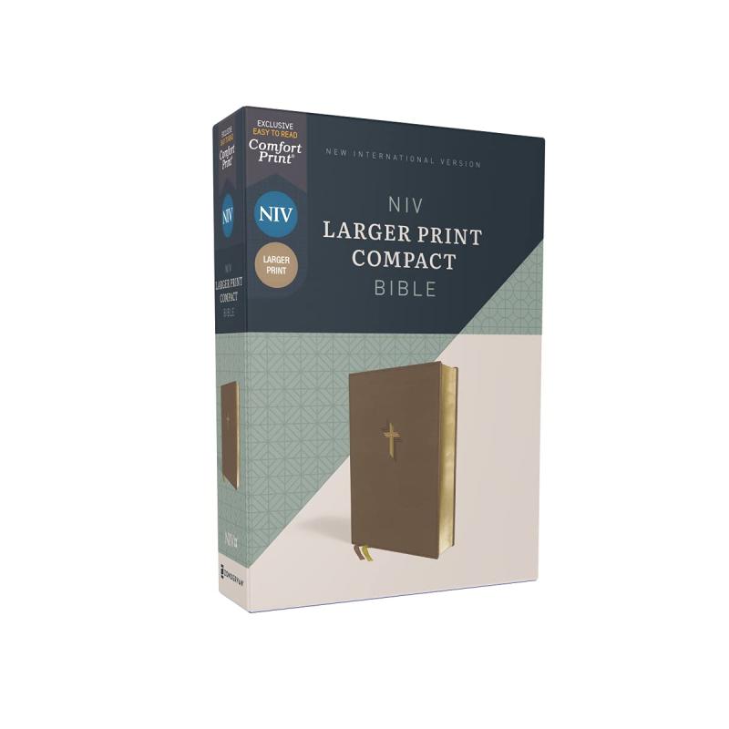 Niv, Larger Print Compact Bible, Leathersoft, Brown, Red Letter, Comfort Print Imitation Leather – Large Print, 12 April 2022