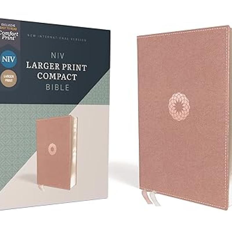 Niv, Larger Print Compact Bible, Leathersoft, Pink, Red Letter, Comfort Print Imitation Leather – Large Print, 12 April 2022