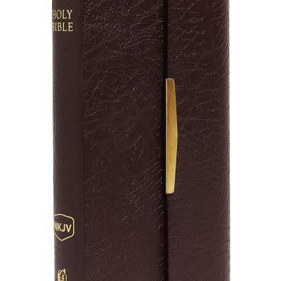 NKVJ: Checkbook Bible, Compact, Bonded Leather, Burgundy (New King James Version)